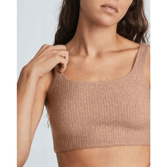 NWT Everlane Womens Camel Yak & Wool Blend The Cozy Stretch Cropped Tank Size M - Picture 3 of 6